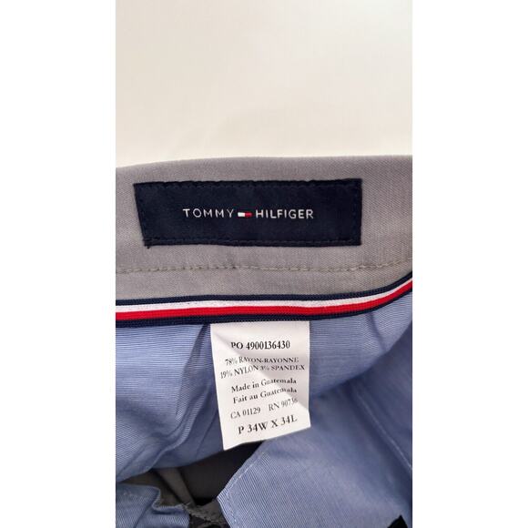 Tommy Hilfiger Mens Tate Dress Pants TH Flex Stretch 34WX34L Light Grey NWT - Picture 7 of 8